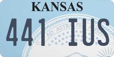 KS license plate 441IUS
