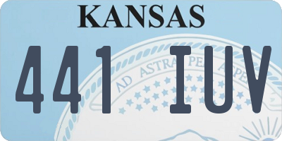 KS license plate 441IUV