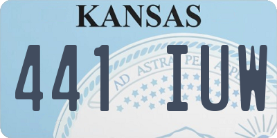 KS license plate 441IUW