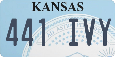 KS license plate 441IVY