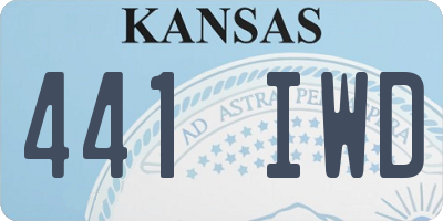 KS license plate 441IWD