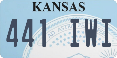 KS license plate 441IWI