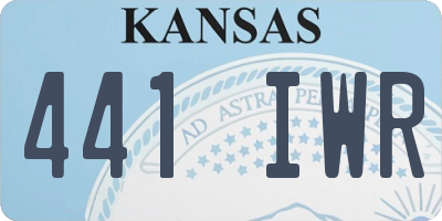 KS license plate 441IWR
