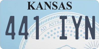 KS license plate 441IYN