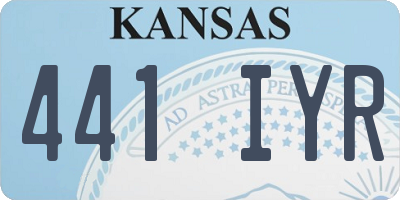 KS license plate 441IYR