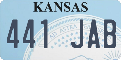 KS license plate 441JAB