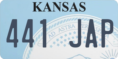 KS license plate 441JAP