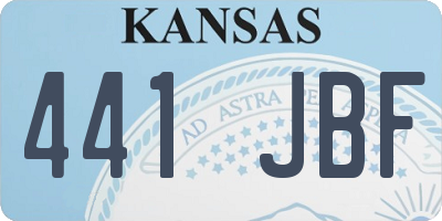 KS license plate 441JBF