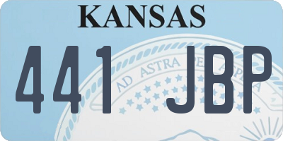 KS license plate 441JBP