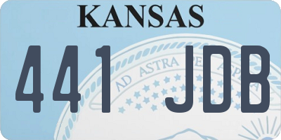 KS license plate 441JDB