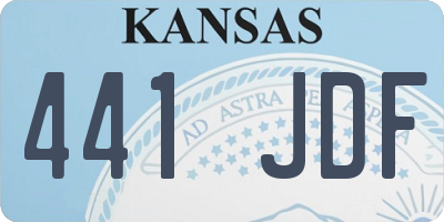 KS license plate 441JDF