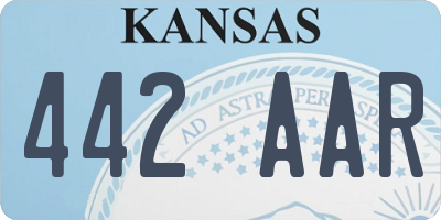 KS license plate 442AAR
