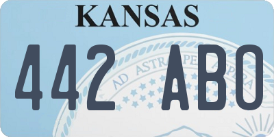 KS license plate 442ABO