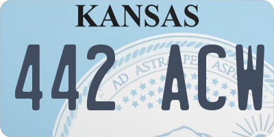 KS license plate 442ACW