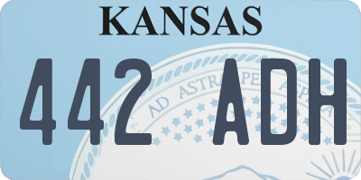 KS license plate 442ADH