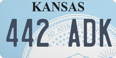 KS license plate 442ADK