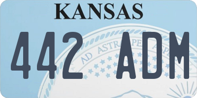 KS license plate 442ADM