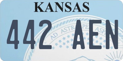 KS license plate 442AEN