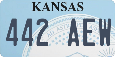 KS license plate 442AEW