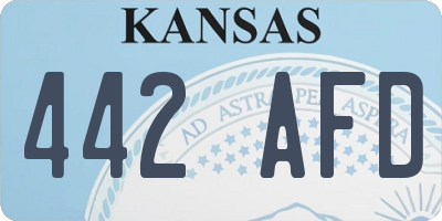 KS license plate 442AFD
