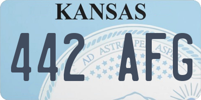 KS license plate 442AFG
