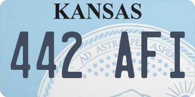 KS license plate 442AFI