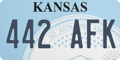 KS license plate 442AFK