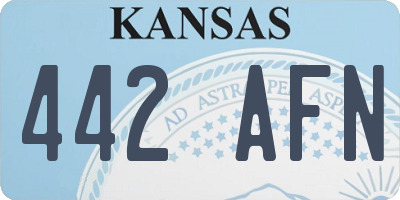 KS license plate 442AFN