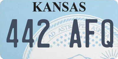 KS license plate 442AFQ