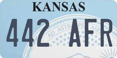 KS license plate 442AFR
