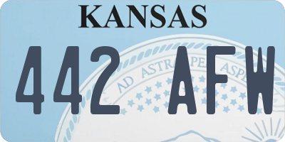 KS license plate 442AFW