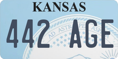 KS license plate 442AGE