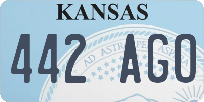 KS license plate 442AGO