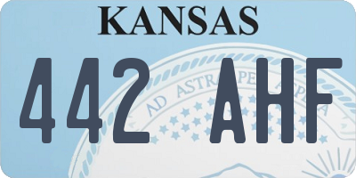 KS license plate 442AHF