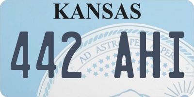 KS license plate 442AHI