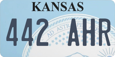 KS license plate 442AHR