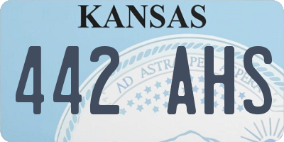 KS license plate 442AHS