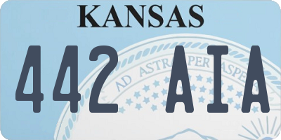 KS license plate 442AIA