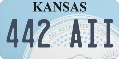 KS license plate 442AII