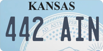 KS license plate 442AIN