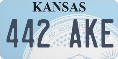 KS license plate 442AKE