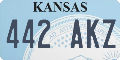 KS license plate 442AKZ