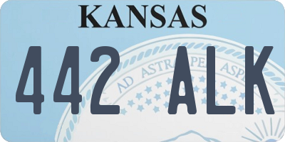 KS license plate 442ALK