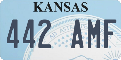 KS license plate 442AMF