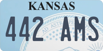 KS license plate 442AMS