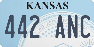KS license plate 442ANC