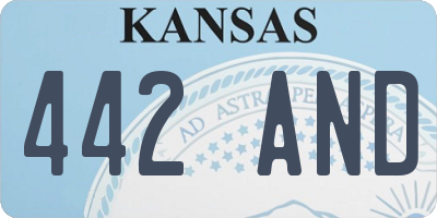 KS license plate 442AND