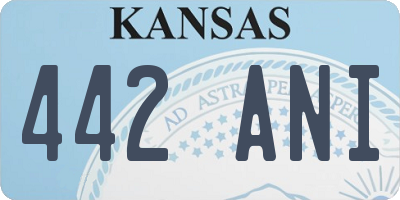 KS license plate 442ANI