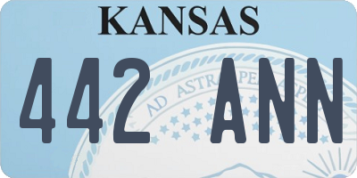 KS license plate 442ANN