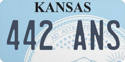 KS license plate 442ANS